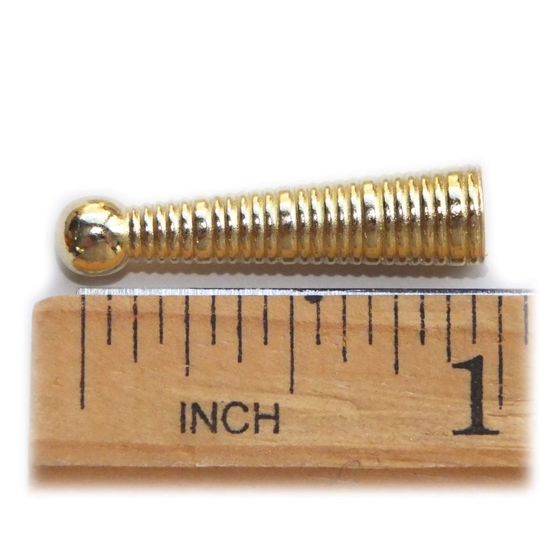 SeedBeadExplosion Bolo Tie Tips Gold Plated Heavy Ridged Ball Style 25mm Long Pk/10 - Image 2